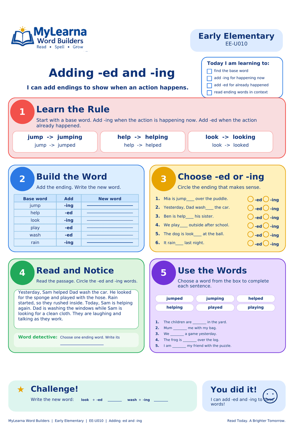 ED ING worksheet preview