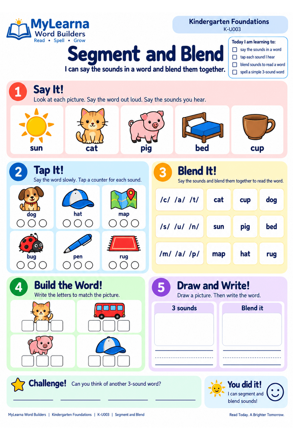 Segment and Blend worksheet preview