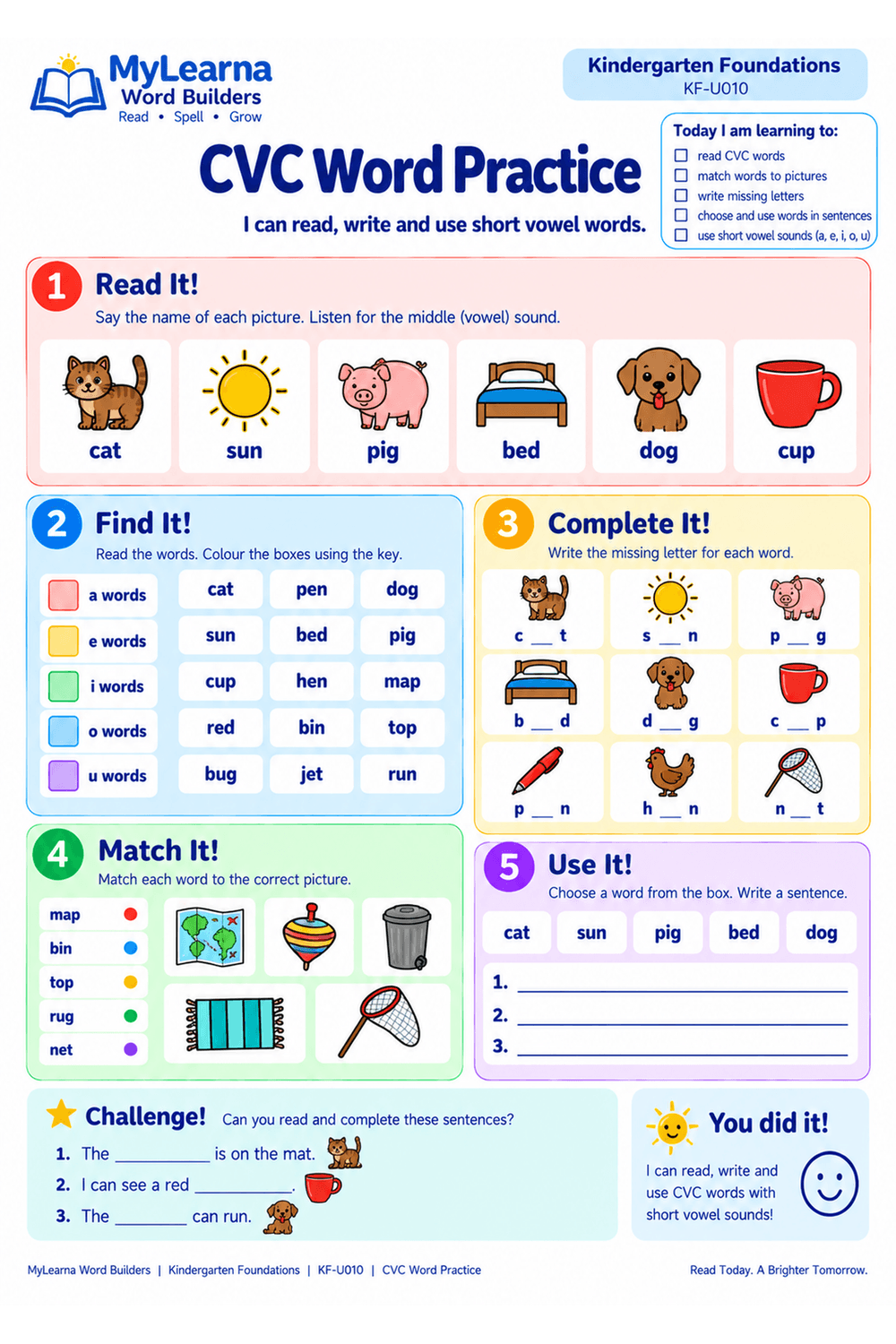 CVC Word Practice worksheet preview