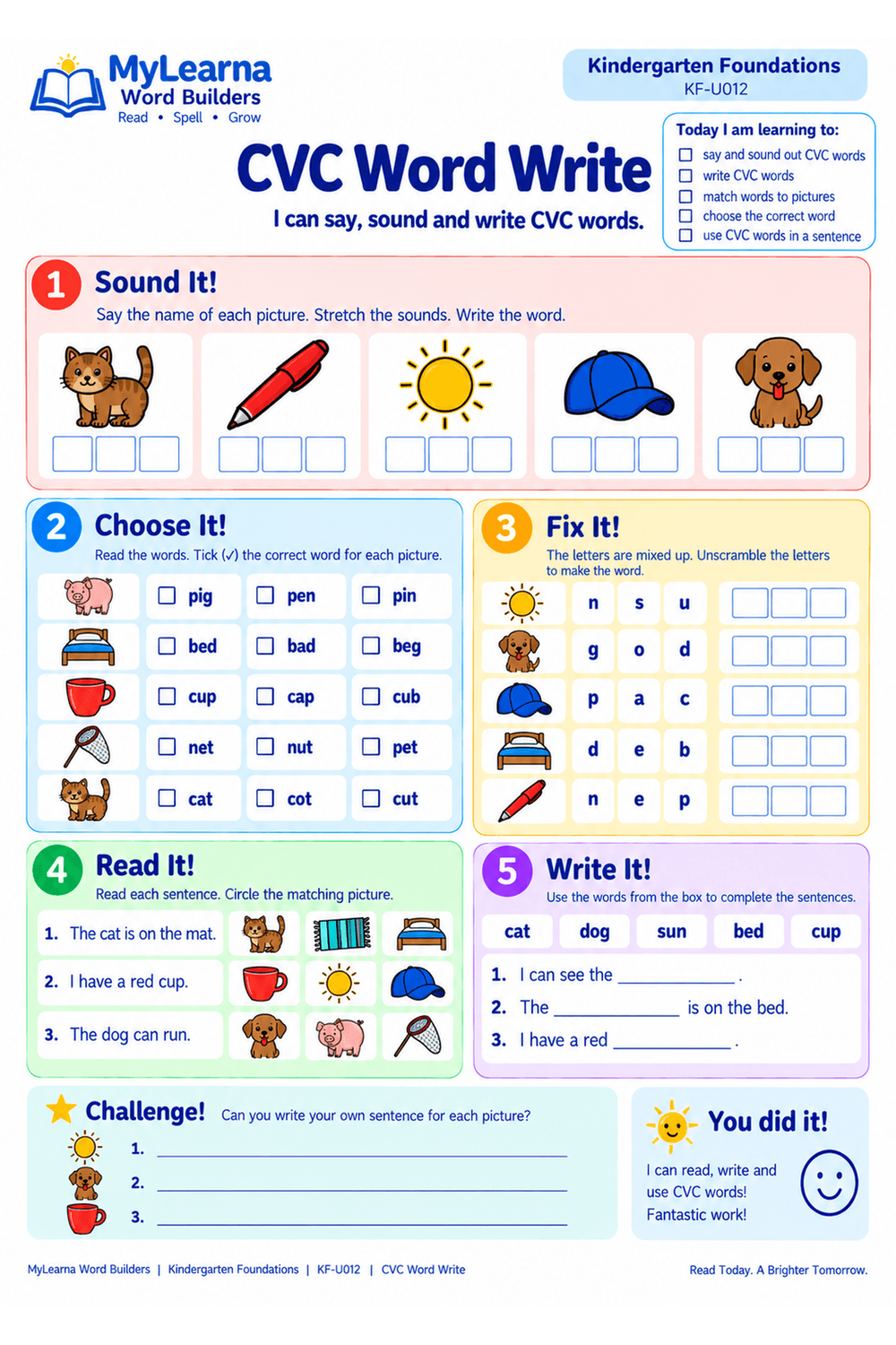CVC Word Write worksheet preview