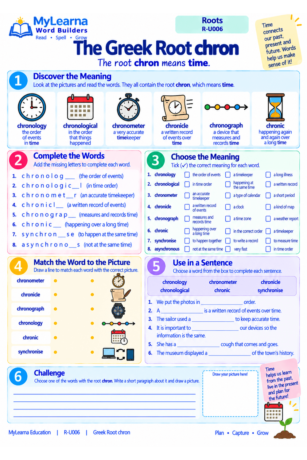 Greek Root chron worksheet preview