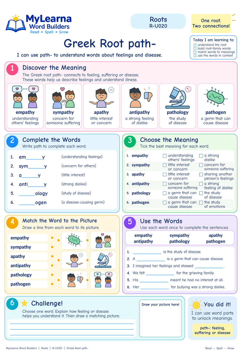 Greek Root path worksheet preview