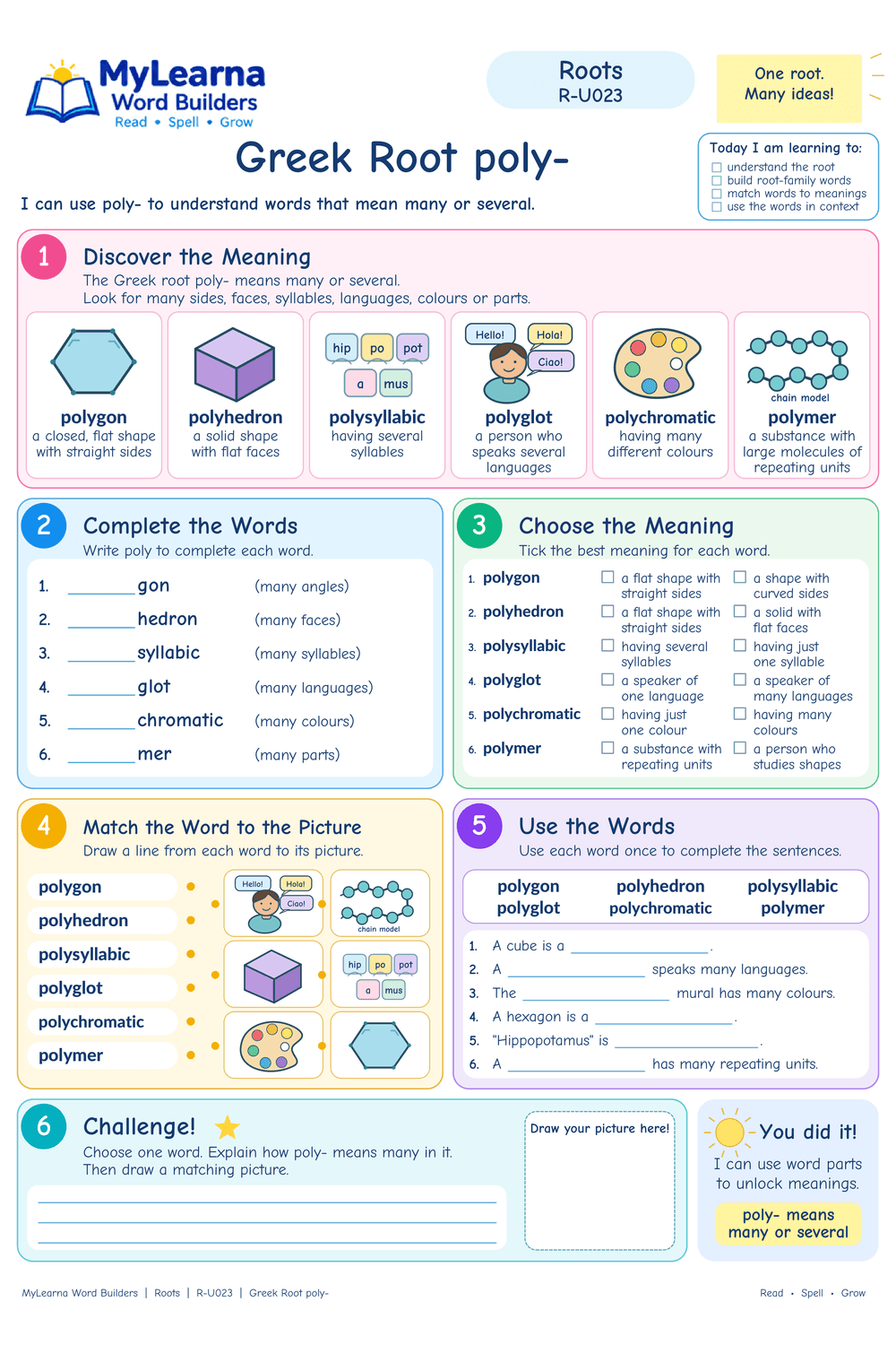 Greek Root poly worksheet preview